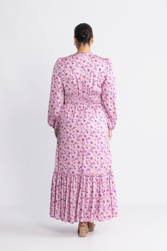 Lana Satin Maxi Dress - Pink Floral