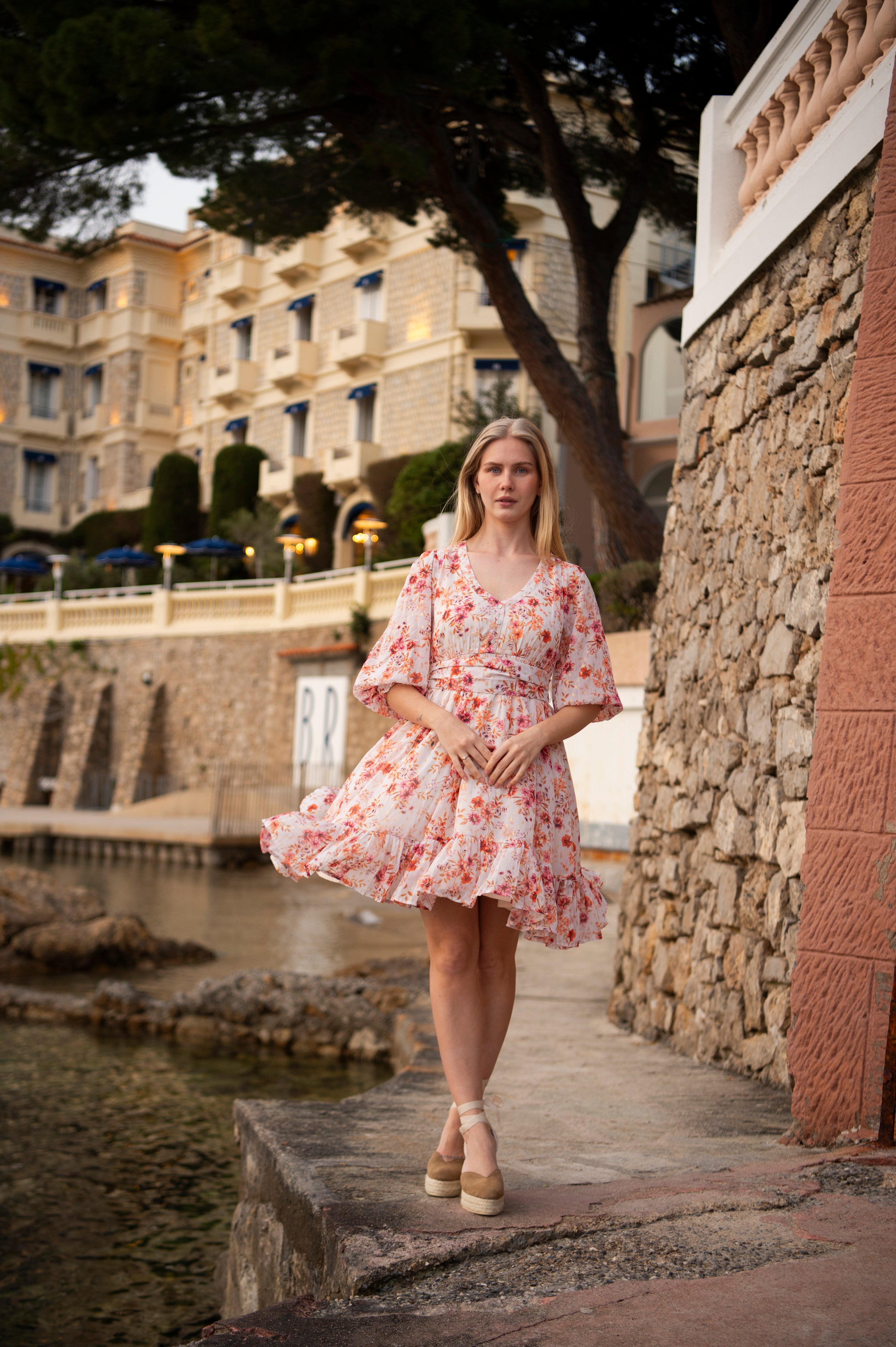 Gyri Golden Flower Short Dress - Indian Summer