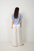 Signy Stripe Emb Blouse - Blue Stripe