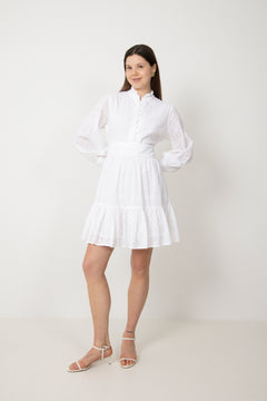 Liv Solid B Anglais Dress - White
