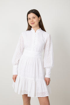 Liv Solid B Anglais Dress - White