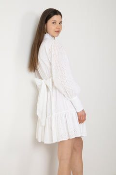 Liv Solid B Anglais Dress - White