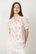 Signy S Flower Dobby Blouse - Pink Dobby