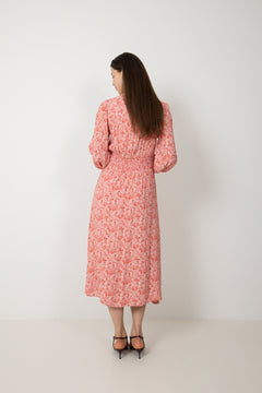 Una Crepe Midi Dress - Light Pink Floral