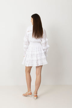 Sol Cotton Voile Dress - White