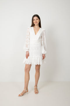 Lani Lace Mini Dress - White