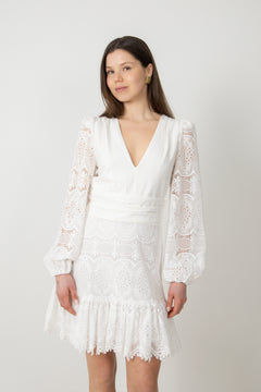 Lani Lace Mini Dress - White