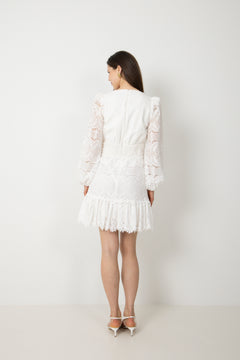 Lani Lace Mini Dress - White
