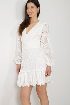 Lani Lace Mini Dress - White