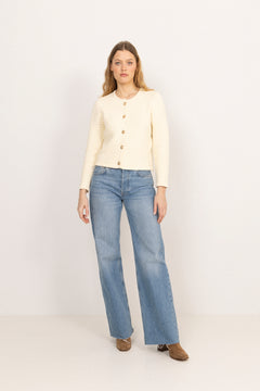 Marie Cotton Knit Cardigan - Off White