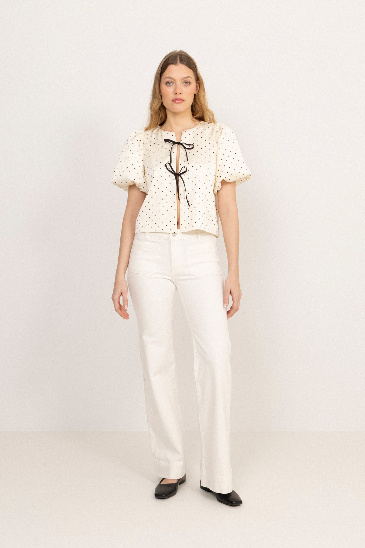 Rosie Polka Dot Blouse - White