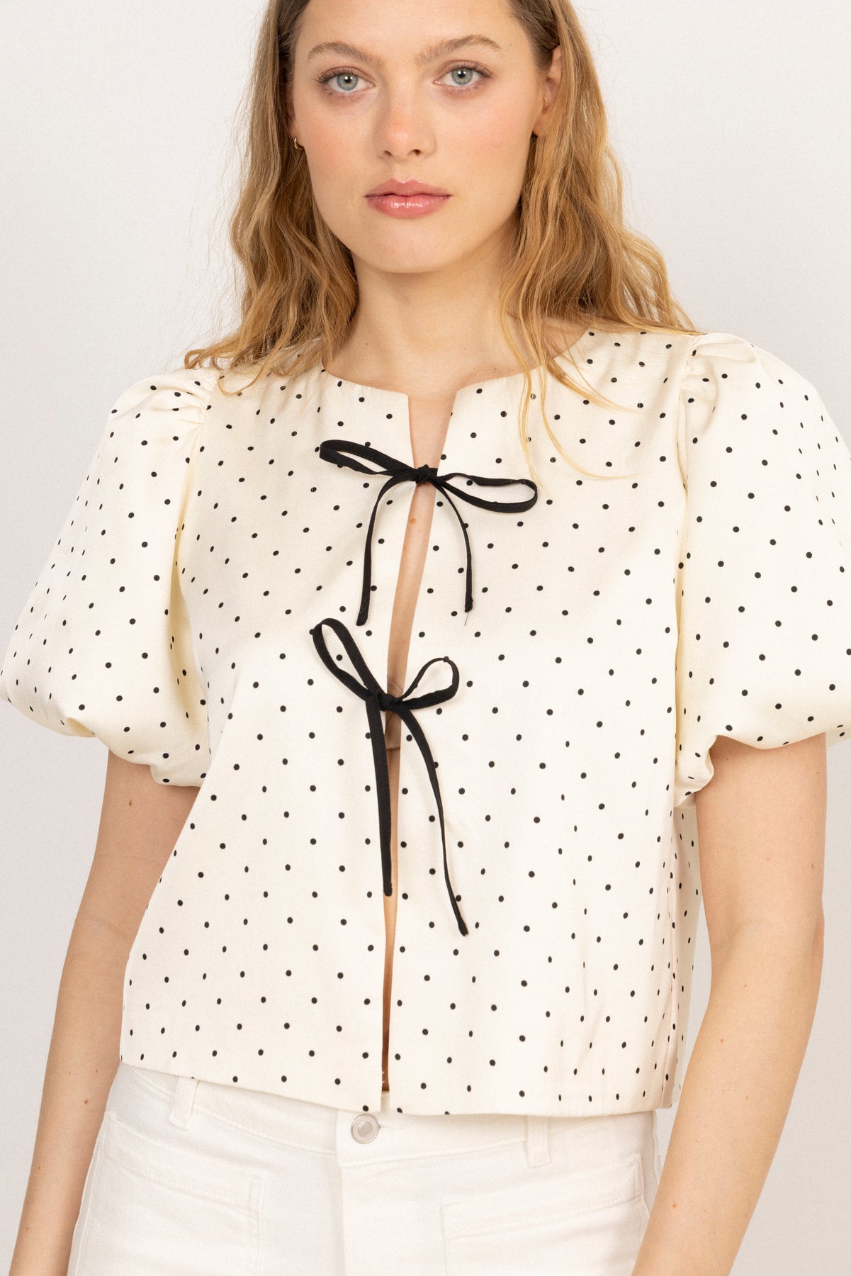 Rosie Polka Dot Blouse - White