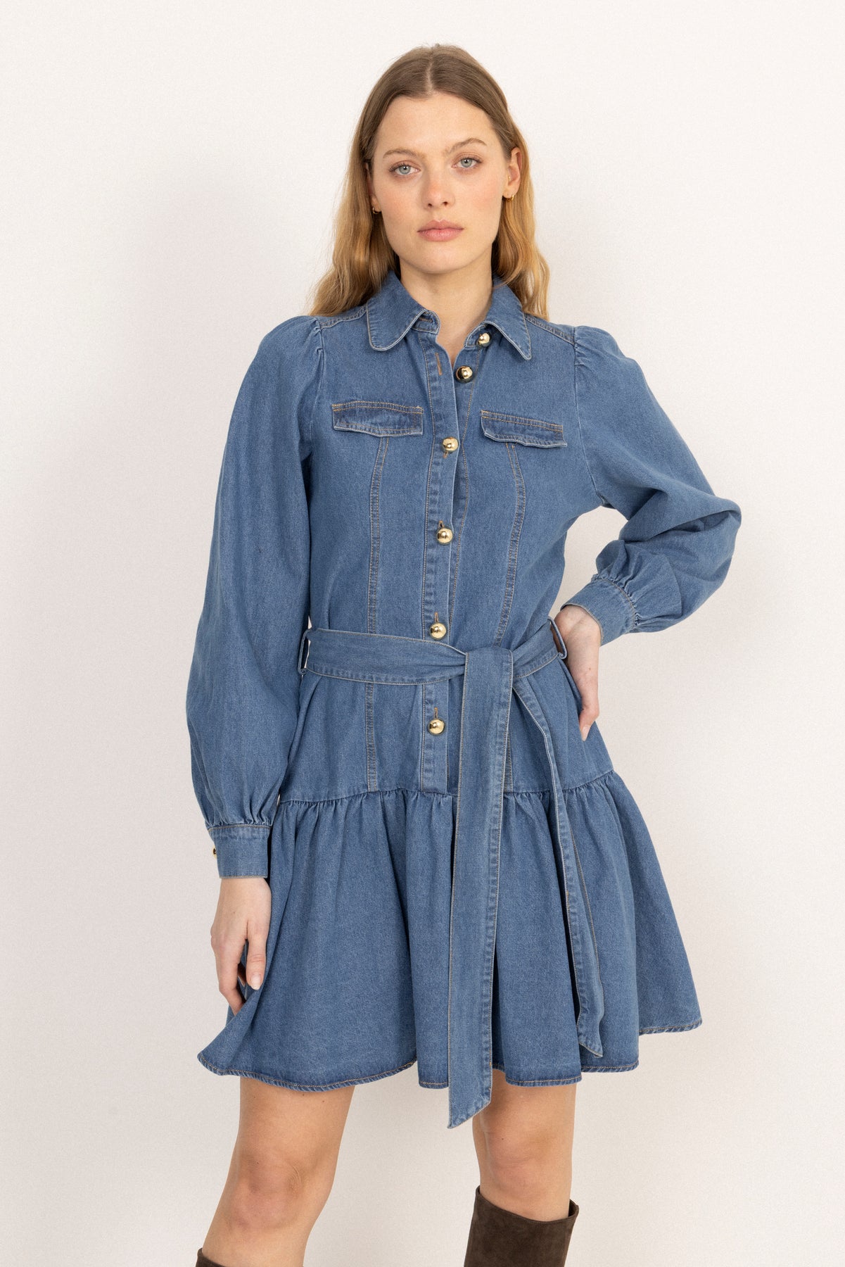 Vagna Denim Dress - Blue