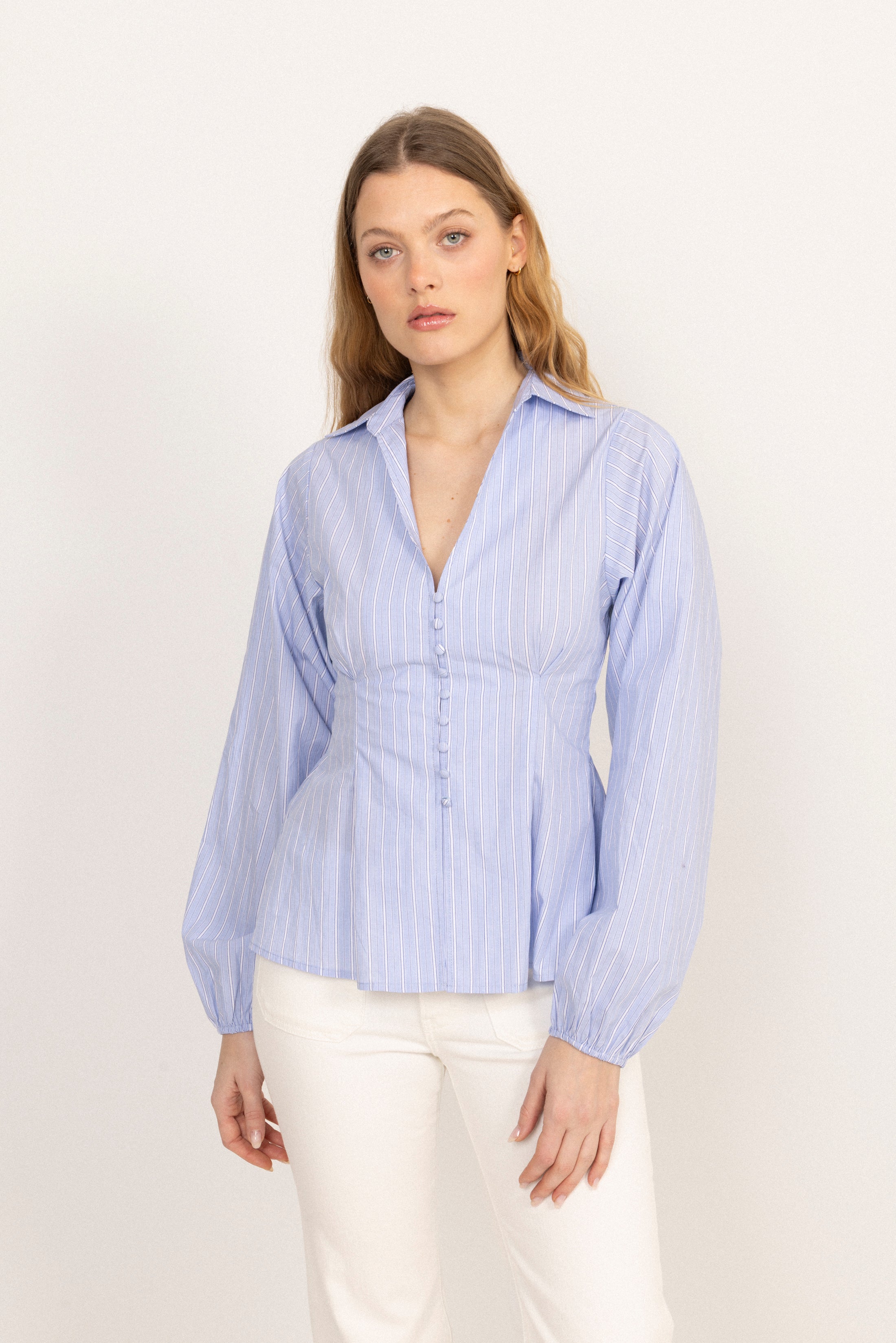 Juni Cotton Poplin Shirt - Light Blue