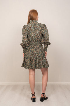 Liv Baby Cord Dress - Green Autumn