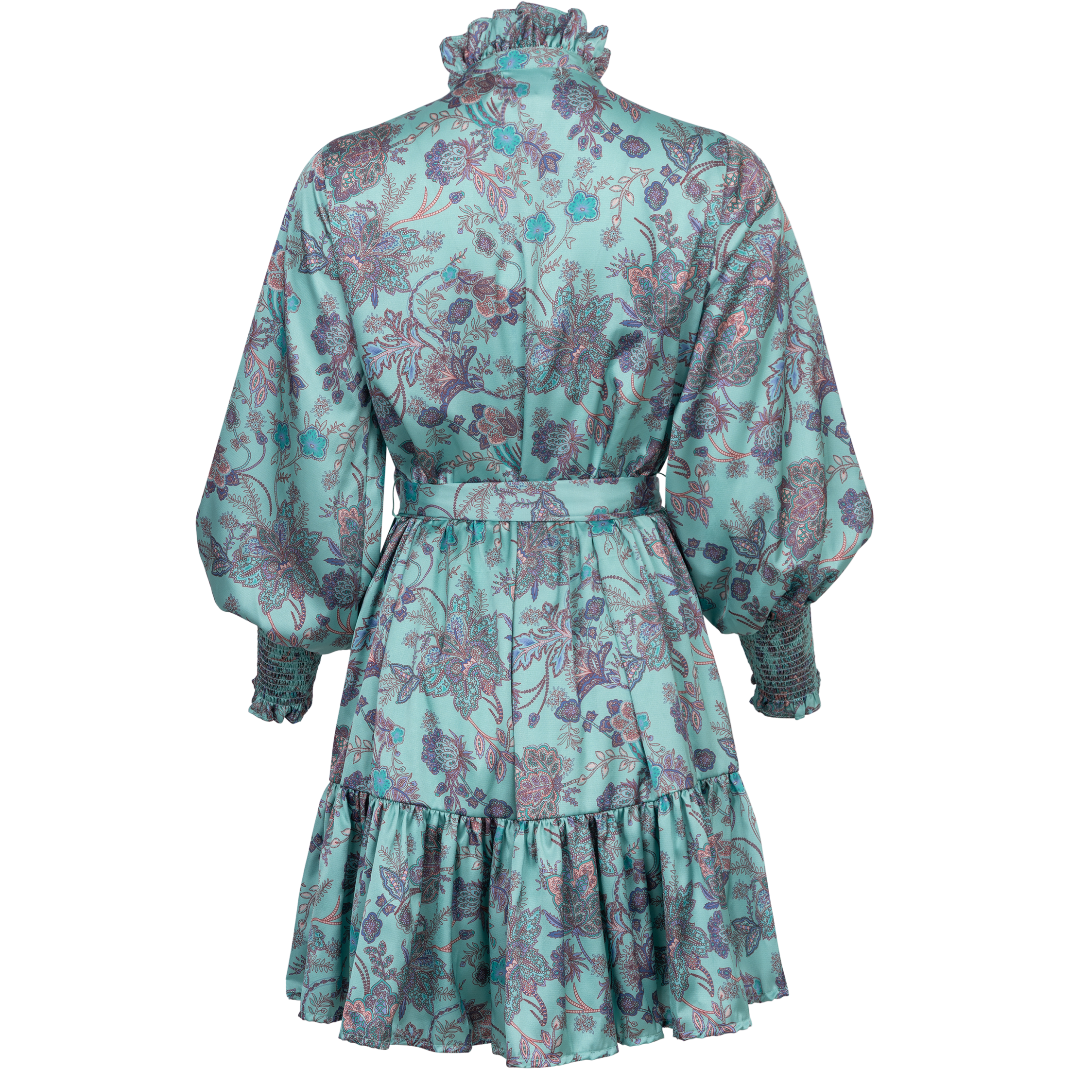Saga Wide Dress - Green Paisley