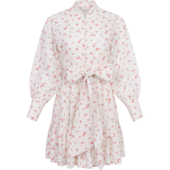 Liv Broderie Anglaise Dress - Pink Petite White