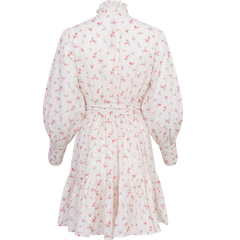 Liv Broderie Anglaise Dress - Pink Petite White