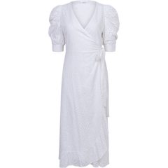 Valkyrie Long Broderie Dress - White