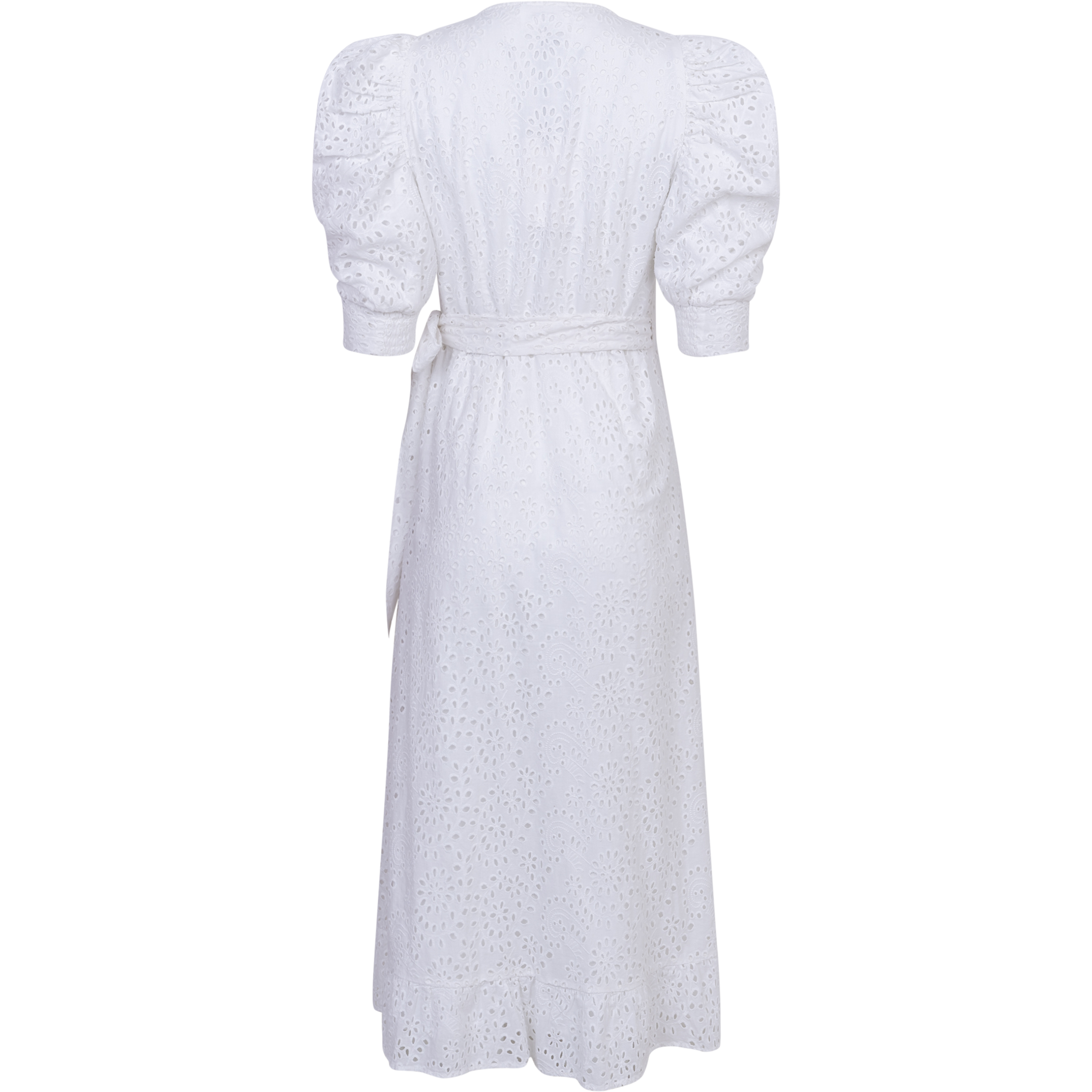 Valkyrie Long Broderie Dress - White