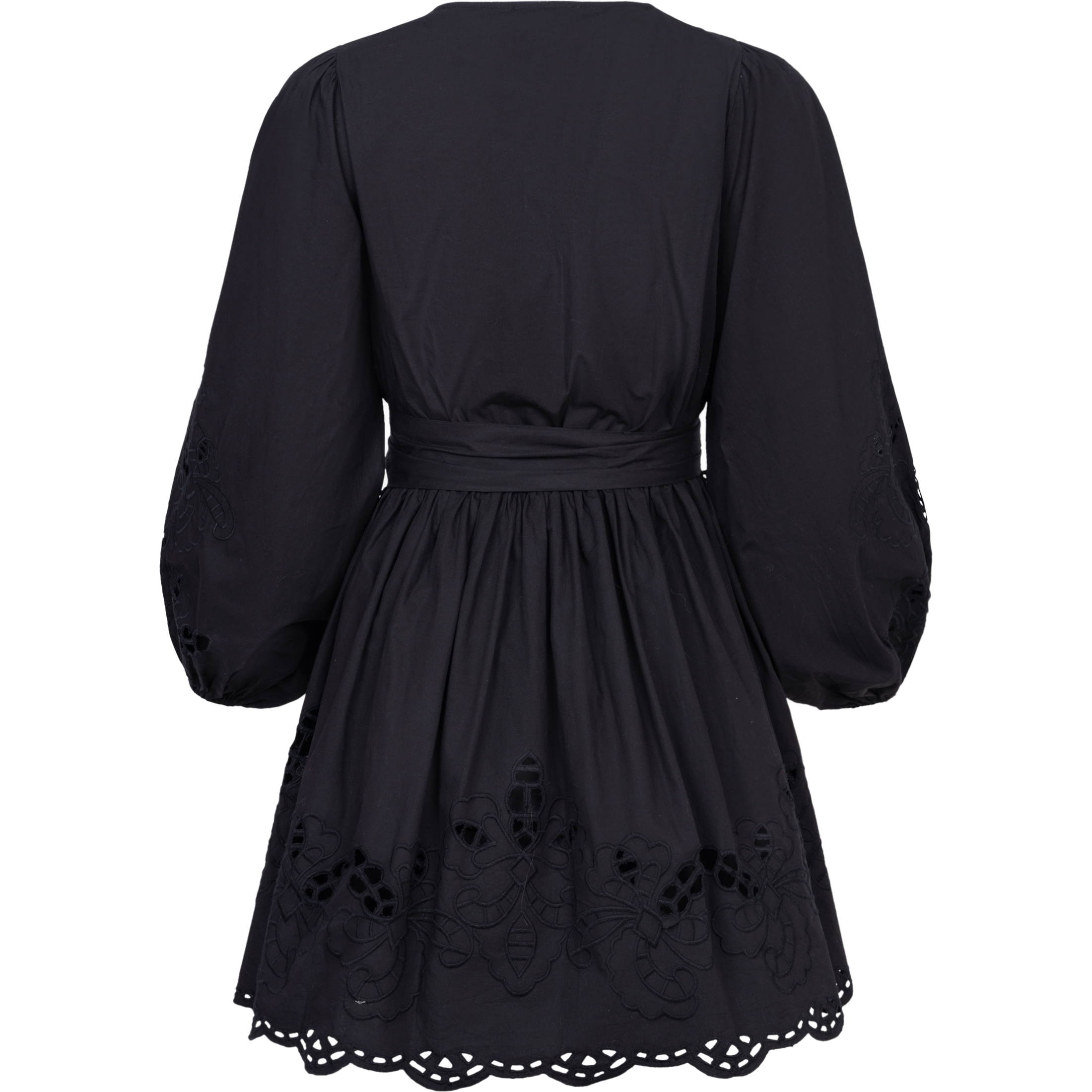 Frida Eyelet Poplin Dress - Black