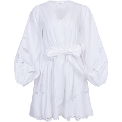 Frida Eyelet Poplin Dress - White