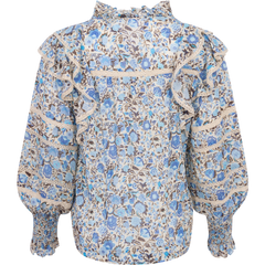 Vårun Voile Blouse - Blue Fleur