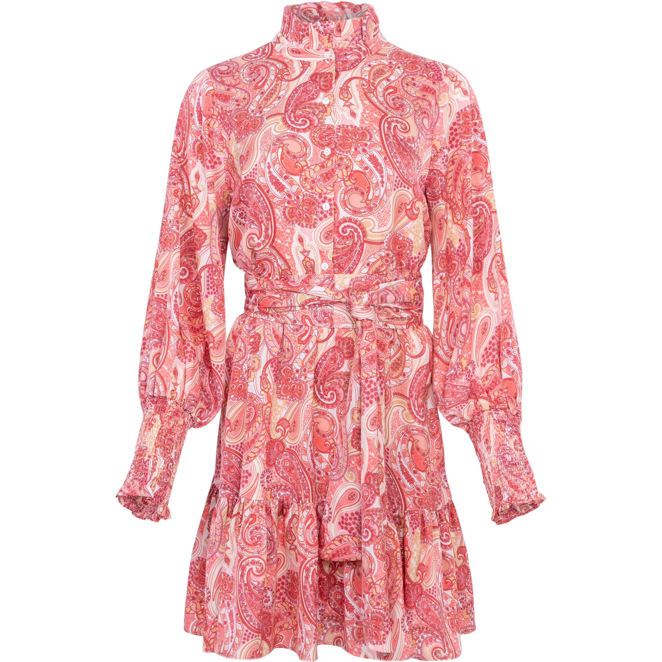 Saga Wide Dress - Coral Paisley
