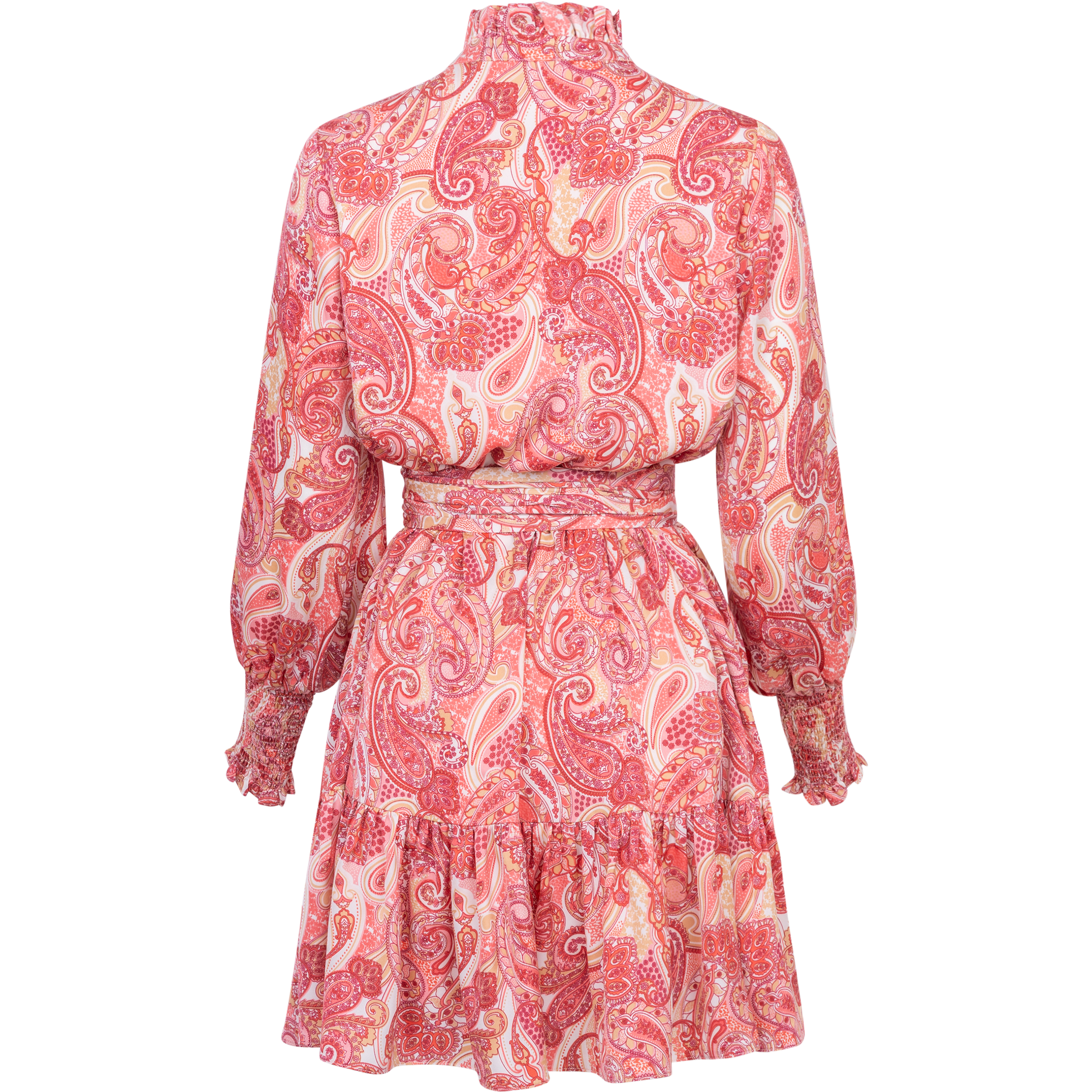 Saga Wide Dress - Coral Paisley