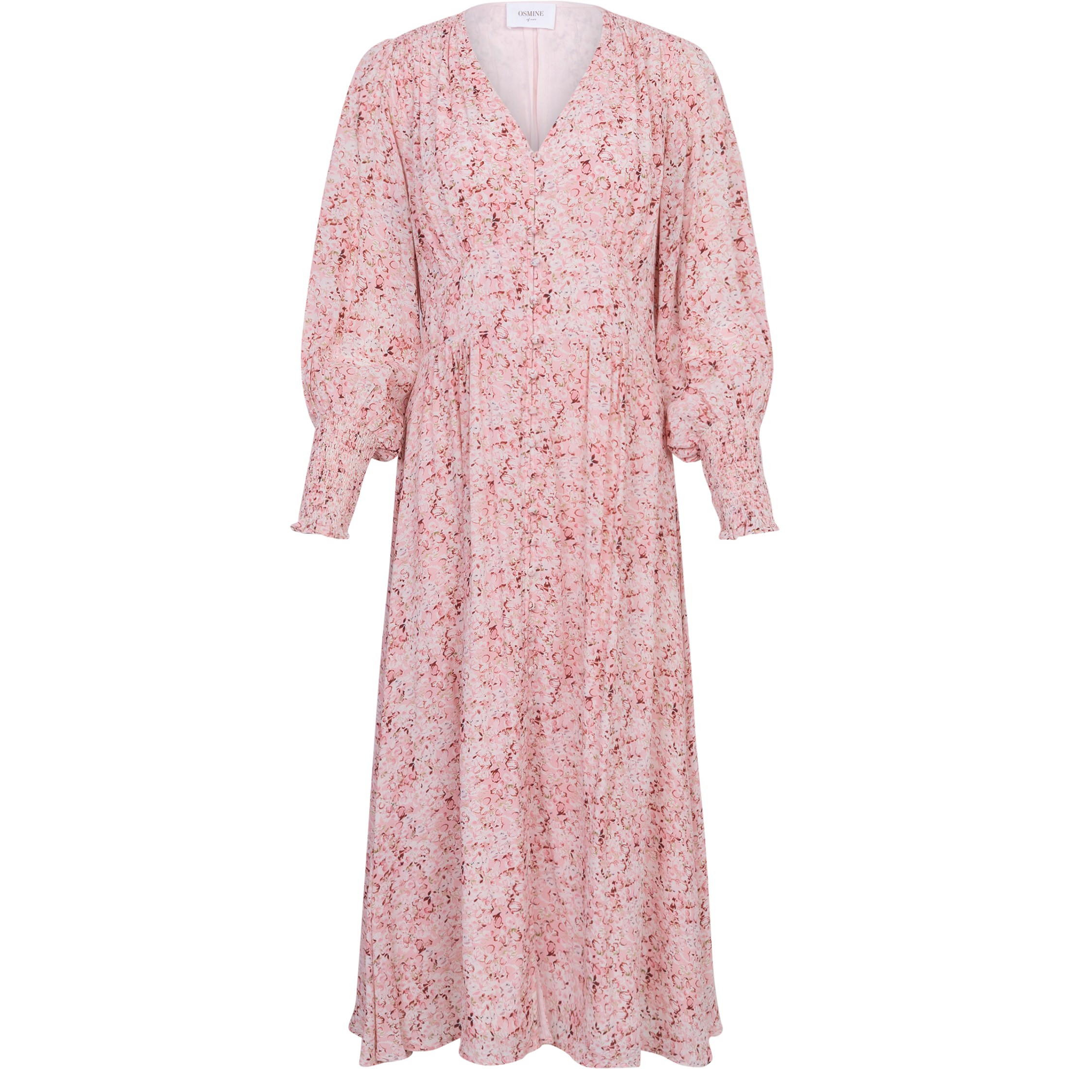 Una Viscose Crepe Dress - Light Pink Floral
