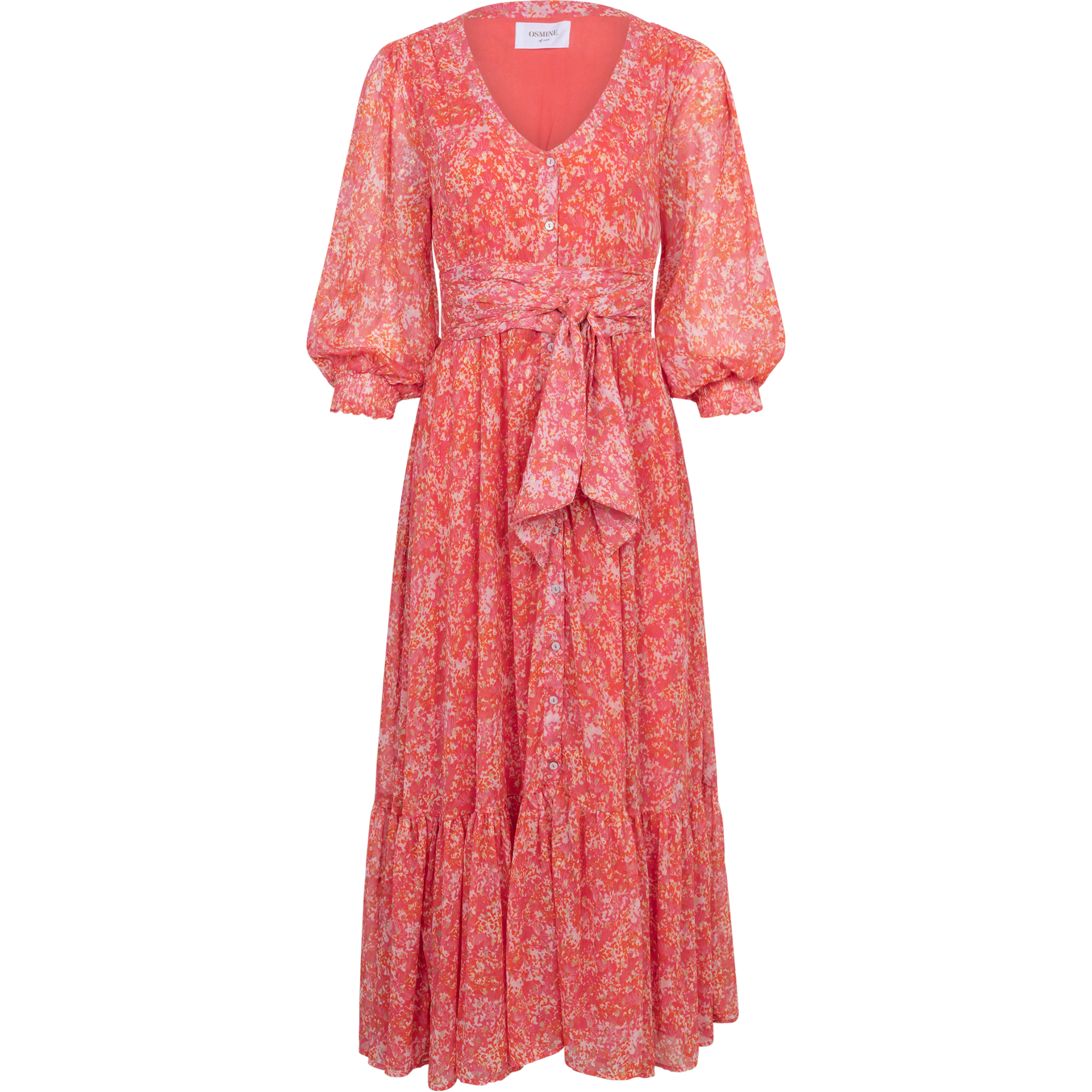 Gyri Golden Dress - Coral