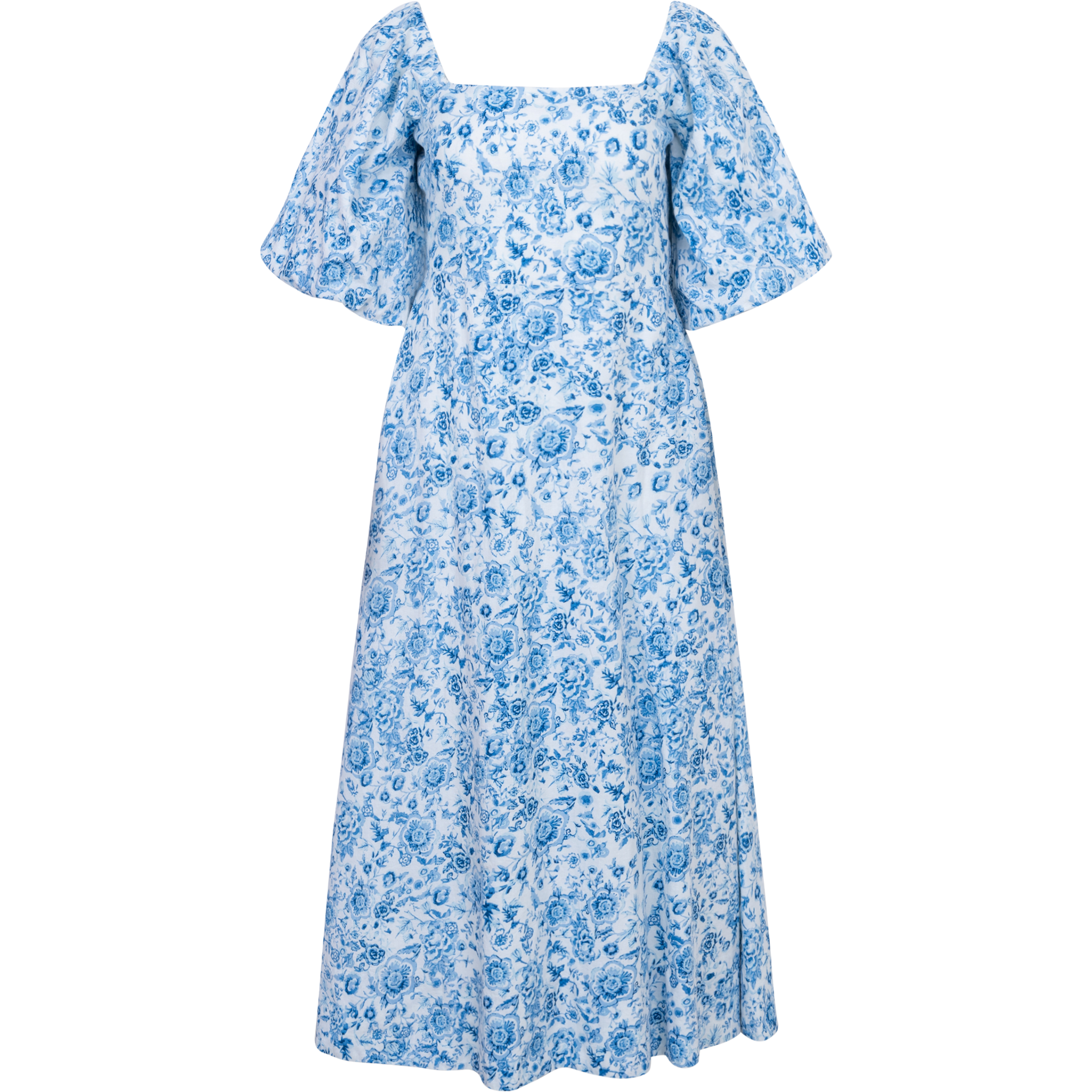 Eva Linen Midi Dress - Blue Glaze