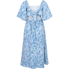 Eva Linen Midi Dress - Blue Glaze