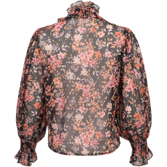 Ynina Golden Flower Blouse - Black