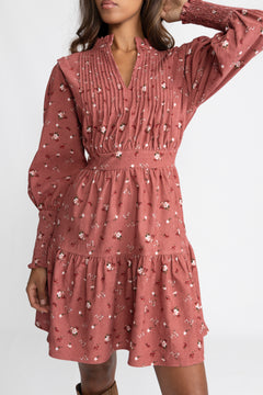 Evina Cord Print Dress - Pink