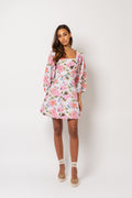Eva Linen Dress - Pink Peony