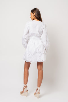 Frida Eyelet Poplin Dress - White