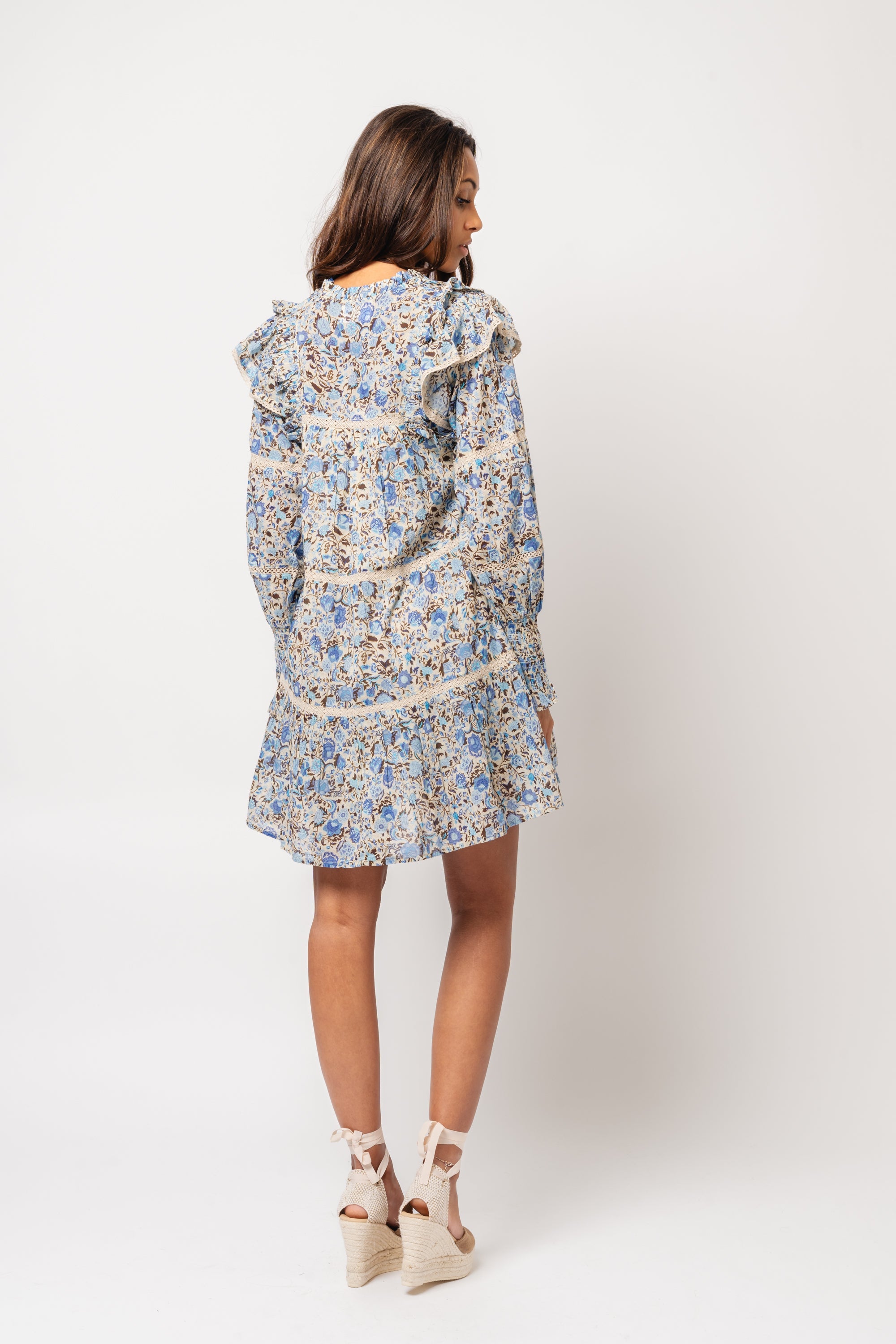 Ellie S Voile Dress - Blue Fleur