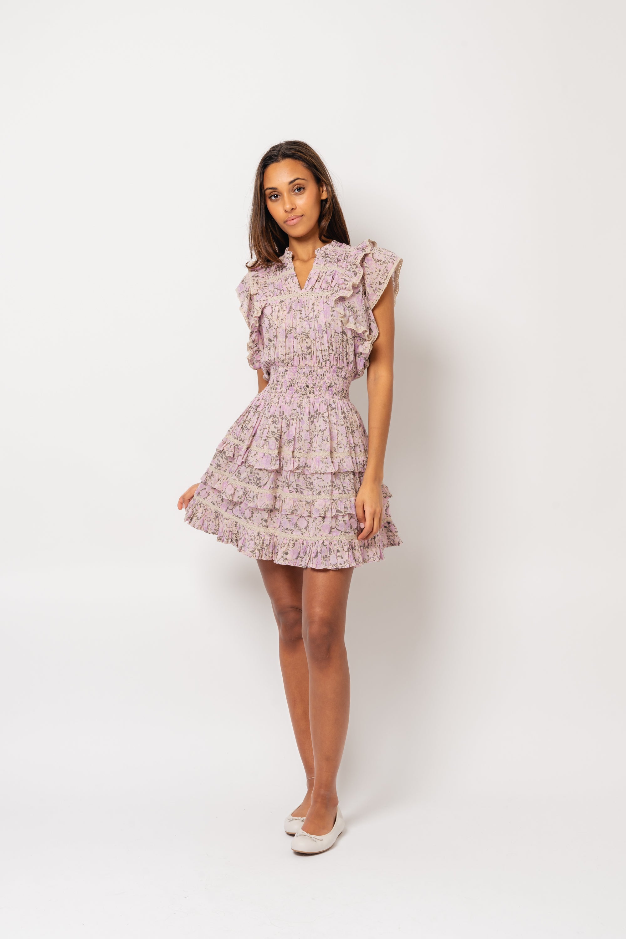 Fryd Voile Dress - Pink Fleur