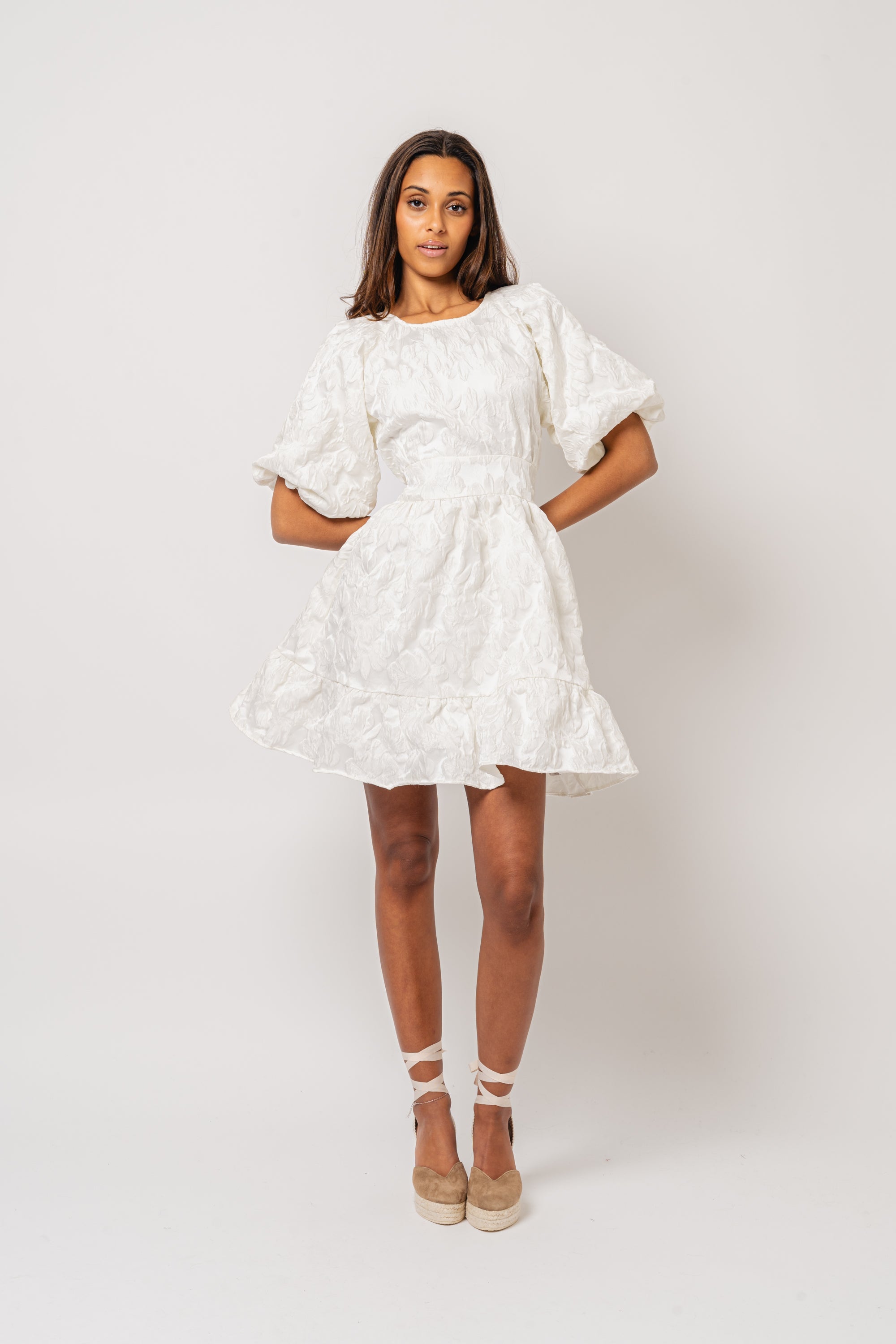 Svanhild Brocade Dress - White