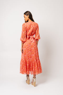 Gyri Golden Dress - Coral