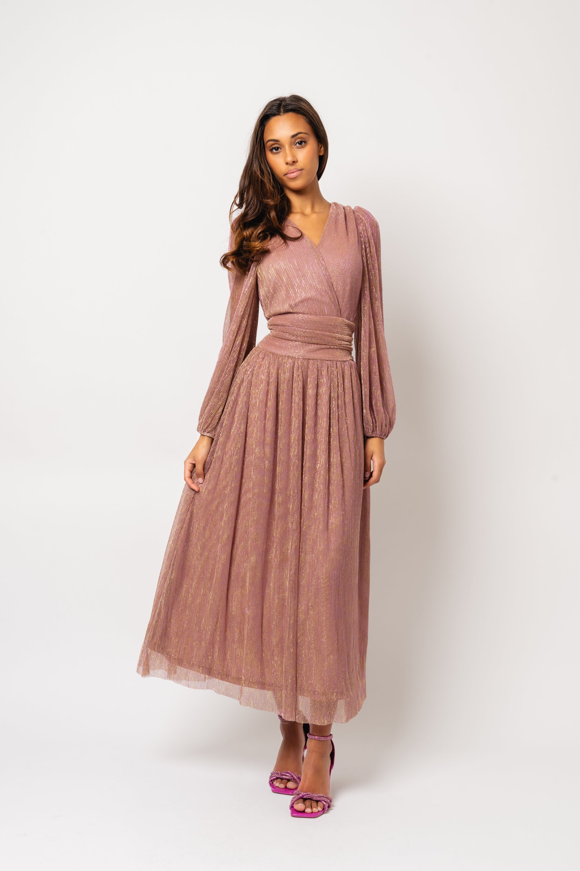 Alva Sparkle Dress - Pink Gold