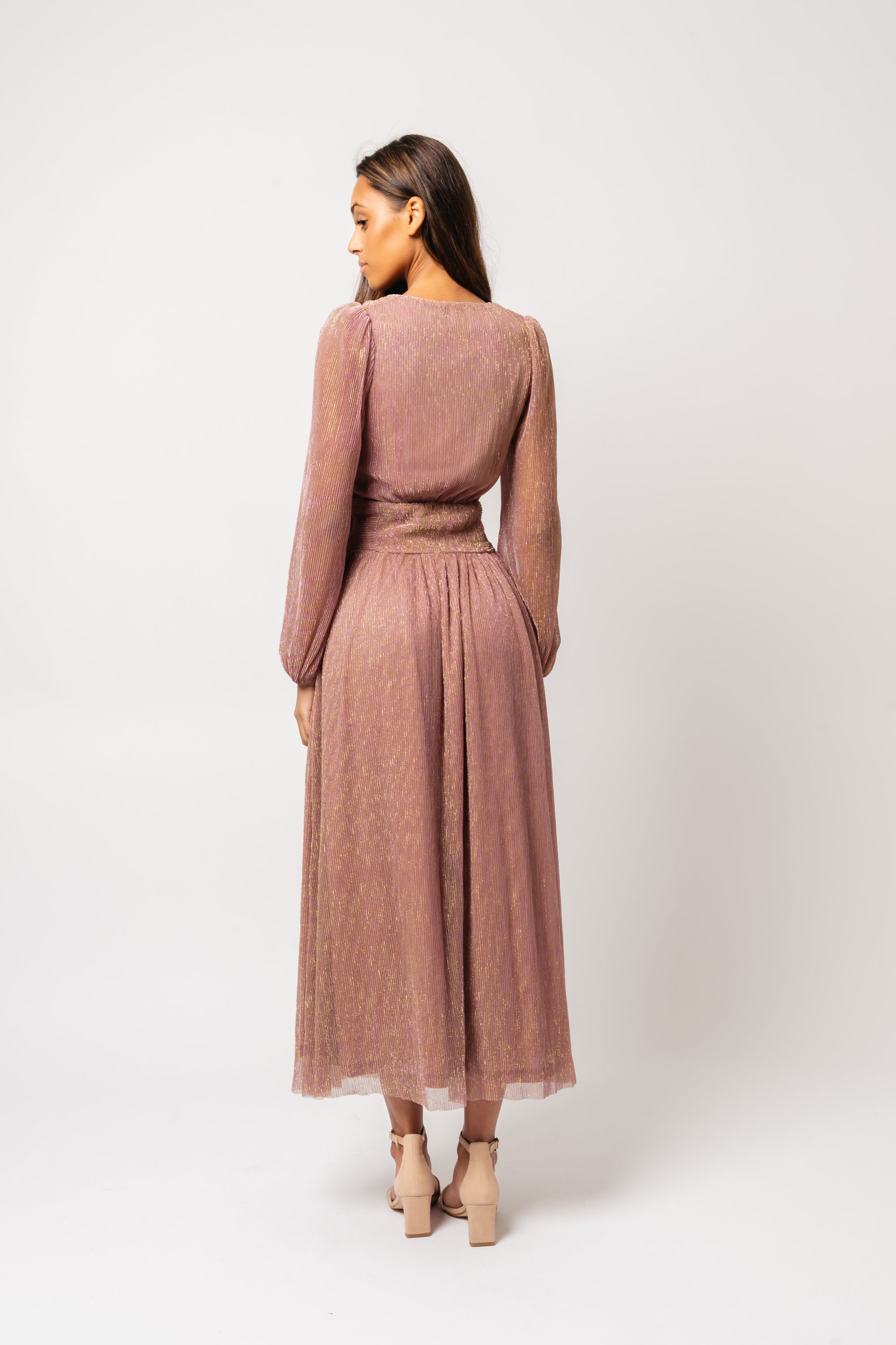 Alva Sparkle Dress - Pink Gold