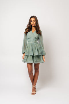 Jade Wave Dress - Azur Sparkle