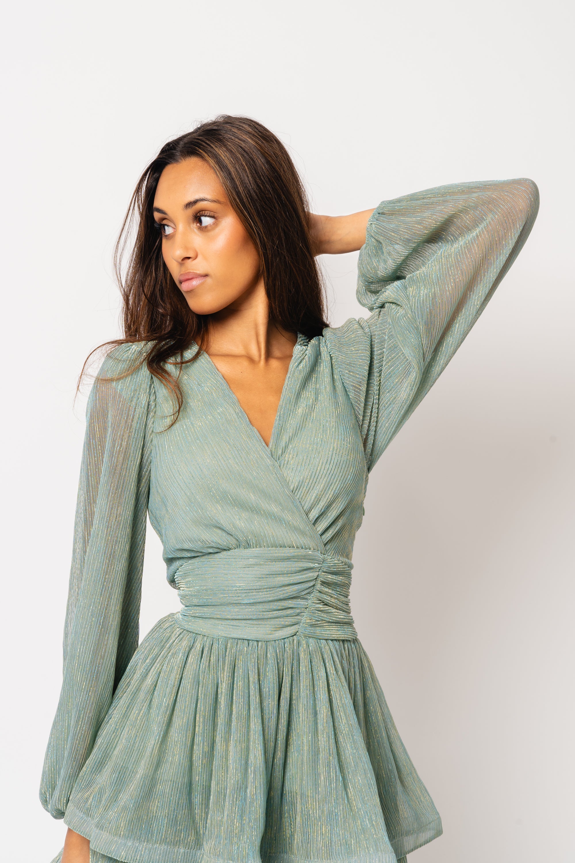Jade Wave Dress - Azur Sparkle