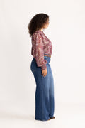 Emma Chiffon B Paisley Blouse - Wine Paisley