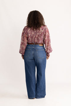 Emma Chiffon B Paisley Blouse - Wine Paisley