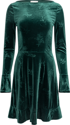 Vigdis Velvet Dress - Dark Green