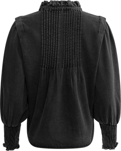 Emma Denim Blouse - Black