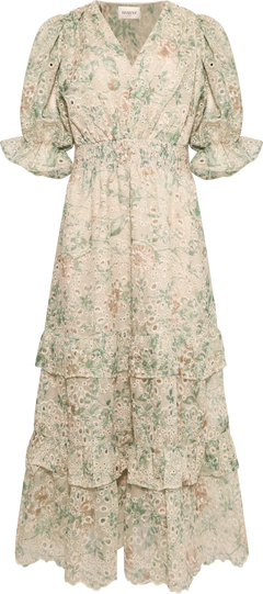 Nanni Fleur Maxi Dress - Green Flower